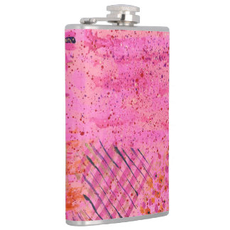 Rosa lila abstrakte Edelstahl-Flasche Flachmann