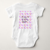 Rosa lila abstrakte Formen glücklich 1. Baby Strampler (Rückseite)