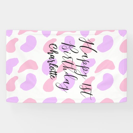 Rosa lila abstrakte Formen glücklich 1. Banner (Horizontal)