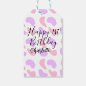 Rosa lila abstrakte Formen glücklich 1. Geschenkanhänger (Rückseite)