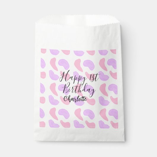 Rosa lila abstrakte Formen glücklich 1. Geschenktütchen (Vorderseite)
