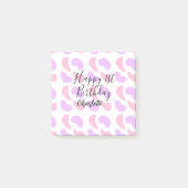 Rosa lila abstrakte Formen glücklich 1. Post-it Klebezettel (Vorderseite)