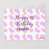 Rosa lila abstrakte Formen glücklich 1. Postkarte (Rückseite)