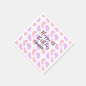 Rosa lila abstrakte Formen glücklich 1. Serviette (Ecke)