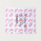 Rosa lila abstrakte Formen glücklich 1. Wandteppich (Vorderseite (Horizontal))