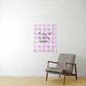 Rosa lila abstrakte Formen glücklich 1. Wandteppich (Beispiel)