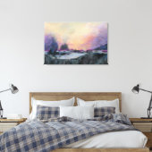 Rosa Lila Abstrakte Landschaft Sonnenuntergang Leinwanddruck (Insitu (Schlafzimmer))