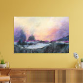Rosa Lila Abstrakte Landschaft Sonnenuntergang Leinwanddruck (Insitu (Wohnzimmer))