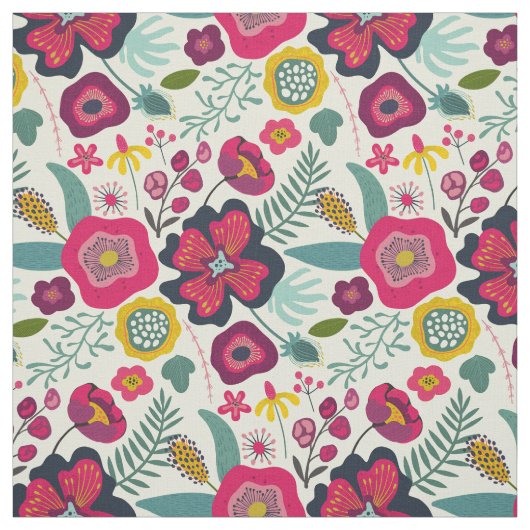 Rosa Lila Abstraktes Blumenmuster Stoff (Muster)