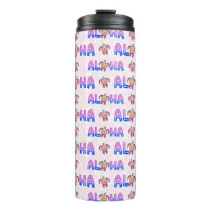 Rosa Lila Aloha Hawaiian Tropical Turtle Thermosbecher