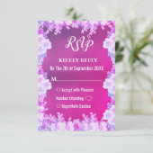 Rosa Lila Anemone Floral Wedding RSVP Card Einladung (Stehend Vorderseite)