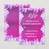 Rosa Lila Anemone Floral Wedding RSVP Card Einladung (Vorne/Hinten)