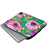 Rosa Lila Anemone Laptopschutzhülle (Vorne Knopf)