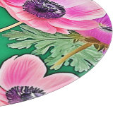 Rosa Lila Anemone Schneidebrett (Ecke)