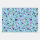 Rosa Lila Anemonen Frühling Brautparty Geschenkpapier Set (Vorderseite 3)