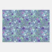 Rosa Lila Anemonen Frühling Brautparty Geschenkpapier Set (Vorderseite 2)