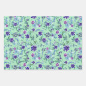 Rosa Lila Anemonen Frühling Brautparty Geschenkpapier Set (Vorderseite)