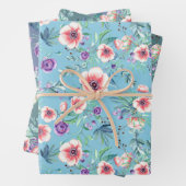 Rosa Lila Anemonen Frühling Brautparty Geschenkpapier Set (Beispiel)