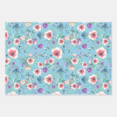 Rosa Lila Anemonen Frühling Brautparty Geschenkpapier Set (Vorderseite)