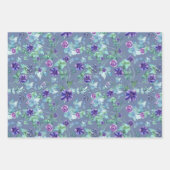 Rosa Lila Anemonen Frühling Brautparty Geschenkpapier Set (Vorderseite)