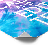 Rosa Lila Aqua-Gefärbte Krawatte Behalte Ruhe und Poster (Ecke)