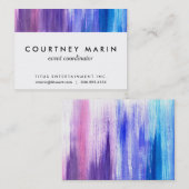 Rosa lila Aquafarbe streicht Watercolormalerei Visitenkarte (Vorne/Hinten)