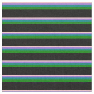Rosa, Lila, Aquamarin, grüne und schwarze Linien Stoff