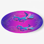 Rosa Lila Aquamarine Masquerade Pappteller (Schrägansicht)