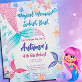 Rosa Lila Aquamarine Meerjungfrau Schwanz Geburtst Einladung