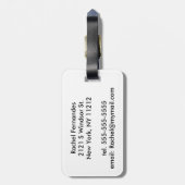 Rosa, lila, aquamarine und blaue gepäckanhänger (Rückseite vertikal)