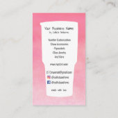 Rosa Lila Aquamarines Tumbler-Farbkreuz-Logo Visitenkarte (Rückseite)