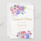 Rosa Lila Aquarellbilder Einladung (Vorderseite)