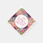 Rosa Lila Aquarellblume Christliche Bibel Serviette (Ecke)