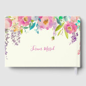 Rosa Lila Aquarellblüte im liebenden Gedächtnis Gästebuch (Rückseite)