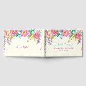 Rosa Lila Aquarellblüte im liebenden Gedächtnis Gästebuch (Voll)