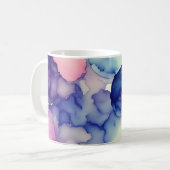Rosa Lila Aquarellfarbe Fusion Kaffeetasse (Vorderseite Links)