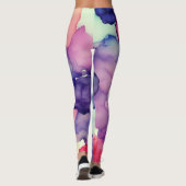 Rosa Lila Aquarellfarbe Fusion Leggings (Rückseite)