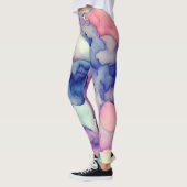 Rosa Lila Aquarellfarbe Fusion Leggings (Links)