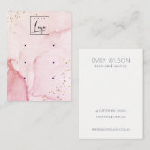 Rosa Lila Aquarellfarbe Textur 3 Ohrenanzeige Visitenkarte (Vorne/Hinten)