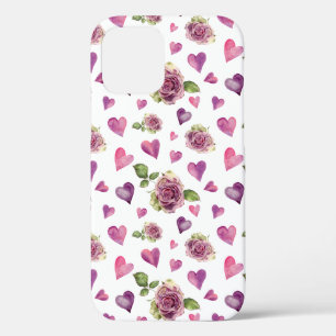 Rosa Lila Aquarellfarben Blume Herz Case-Mate iPhone Hülle