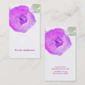 Rosa Lila Aquarellfarben Blume Moderne Eleganz Visitenkarte (Vorne/Hinten)