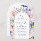 Rosa Lila Aquarellfarben Probe Einladung (Vorne/Hinten)