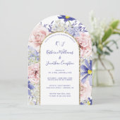Rosa Lila Aquarellfarben Probe Einladung (Stehend Vorderseite)