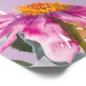 Rosa Lila Aquarellfarben Wildblumen Gerne zum Gebu Poster (Ecke)