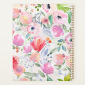 Rosa lila aquarellierte Blumen 2026 Planer (Rückseite)
