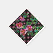 Rosa lila Aquarellmalerei Rose | Polka-Punkte Serviette (Ecke)