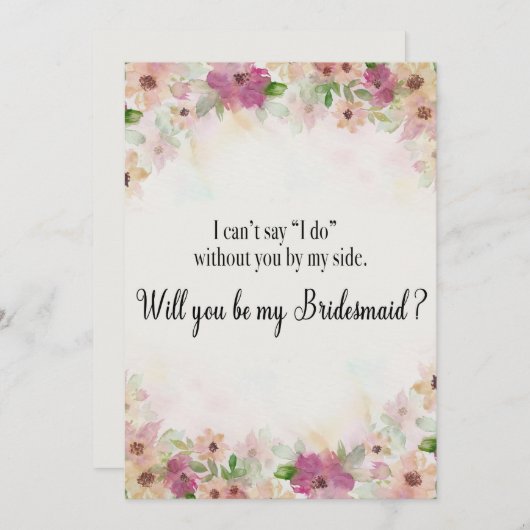 Rosa Lila Aquarellmauer Einladung (Vorne/Hinten)