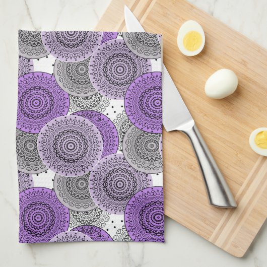 Rosa lila arabisches Mandala-Muster im orientalisc Geschirrtuch (Viertel Falte)