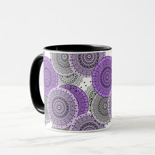 Rosa lila arabisches Mandala-Muster im orientalisc Tasse (Vorderseite Links)