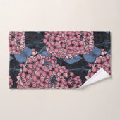 Rosa Lila auf dunkelblau Badhandtuch Set (Handtuch)